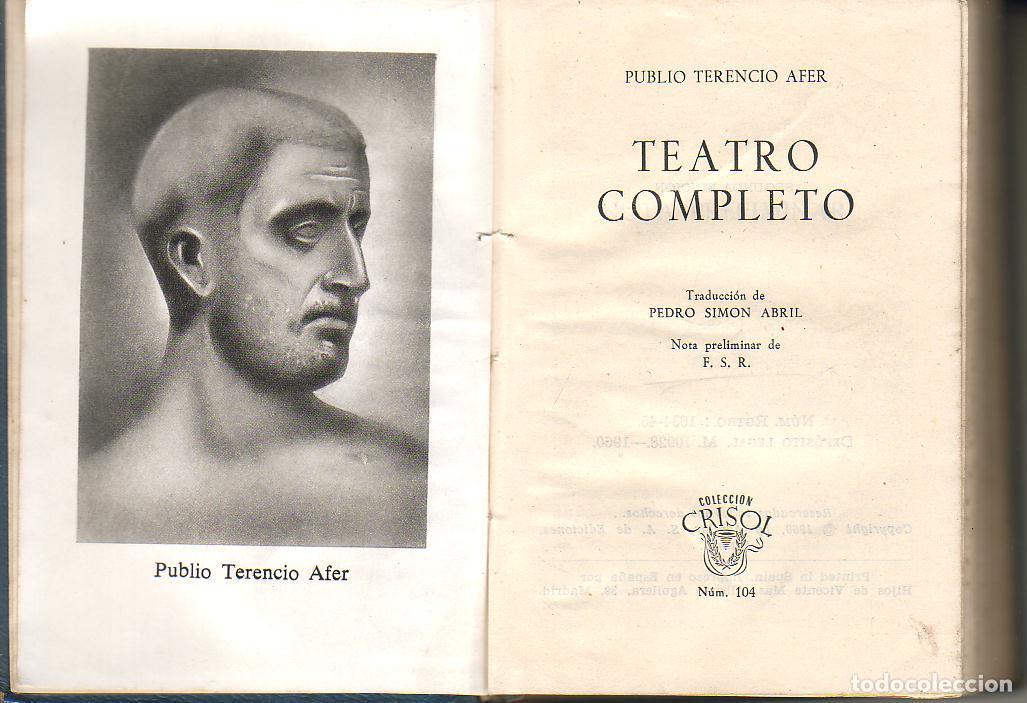 Libros: TERENCIO, Publio.- - Teatro completo. - Foto 1