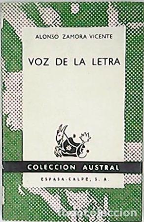 Libros: ZAMORA VICENTE, Alonso.- - Voz de la letra. - Foto 1