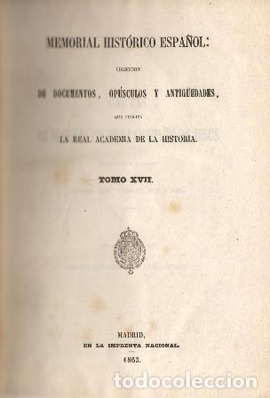 Libros: MEMORIAL HIST&Oacute;RICO ESPA&Ntilde;OL. - Foto 1