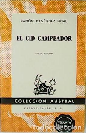 Libros: MENENDEZ PIDAL, Ram&oacute;n.- - El Cid Campeador. - Foto 1