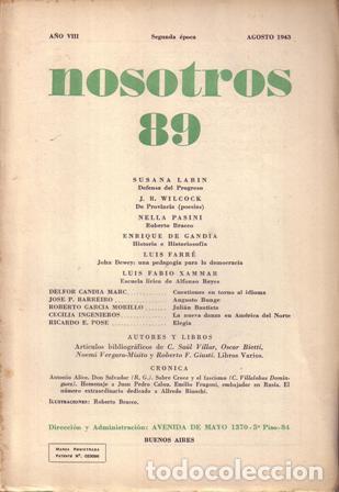 Libros: NOSOTROS (Segunda Epoca).- A&ntilde;o VIII. N&ordm;89. - Foto 1