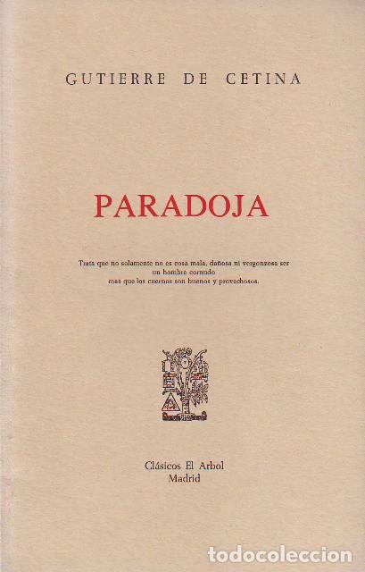 Libros: CETINA, Gutierre de.- - Paradoja. - Foto 1