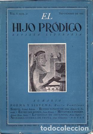 Libros: HIJO PRODIGO, El.- Revista literaria. A&ntilde;o II. N&ordm; 18. Colaboran: Maria Zambrano, Neftal&iacute; Beltr&aacute;n, Jua