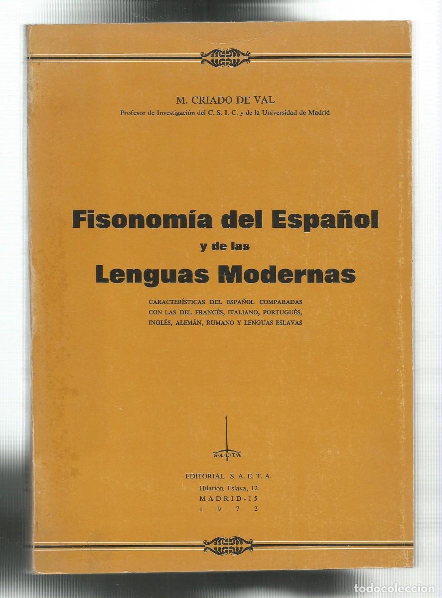 Libros: Fisonom&iacute;a del espa&ntilde;ol y de las lenguas modernas. - CRIADO DE VAL, M.: - Foto 1