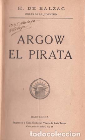 Libros: BALZAC, H. de.- - Argow el Pirata. - Foto 1