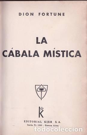 Libros: FORTUNE, Dion y Eliphas LEVI.- - La C&aacute;bala M&iacute;stica - El libro de los esplendores (El sol judaico. La - Foto 1