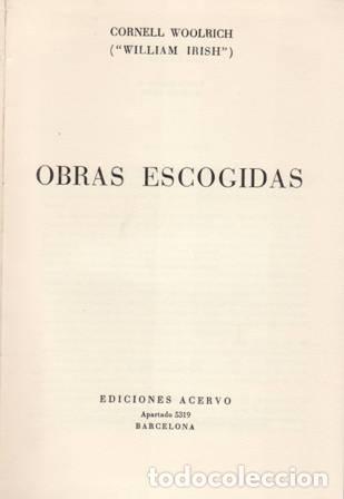 Libros: IRISH, William.- - Obras escogidas de Cornell Woolrich I. - Foto 1