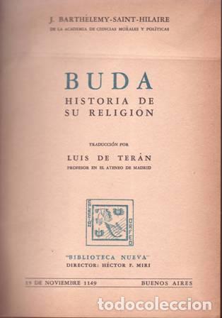 Libros: J. BARTH&Eacute;MY-SAINT-HILAIRE.- - Buda: Historia de su religi&oacute;n. - Foto 1