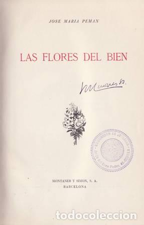 Libros: PEM&Aacute;N, Jos&eacute; Mar&iacute;a.- - Las flores del bien. - Foto 1