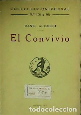 Libros: ALIGHIERI, Dante.- - El Convivio. - Foto 1