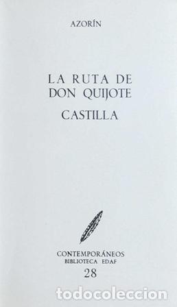 Libros: AZOR&Iacute;N.- - La ruta de don quijote Castilla. - Foto 1