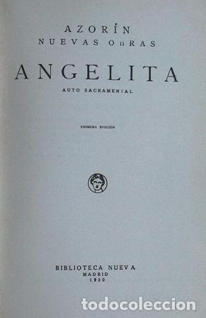 Libros: AZOR&Iacute;N.- - ANGELITA, Auto Sacramental. - Foto 1