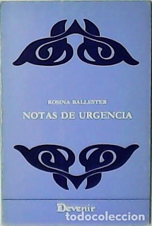 Libros: BALLESTER, Rosina.- - Notas de urgencia. - Foto 1