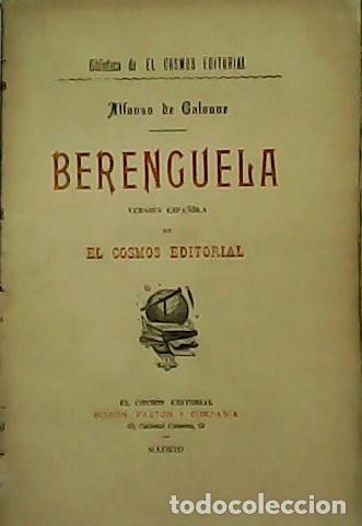 Libros: CALONNE, Alfonso de.- - Berenguela. Novela. - Foto 1