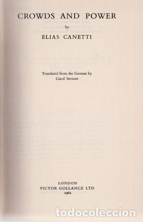Libros: CANETTI, Elias.- - Crowds and power. - Foto 1