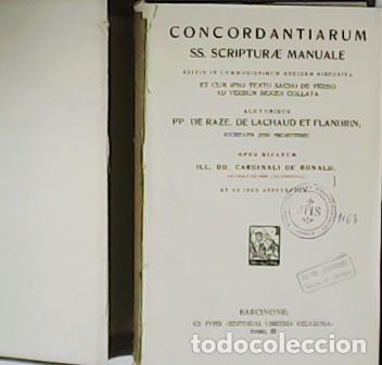 Libros: CARDINALI DE BONALD. - Concordantiarum SS. Scripturae Manuale. - Foto 1