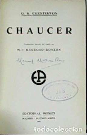 Libros: CHESTERTON, G. K.- - Chaucer. - Foto 1
