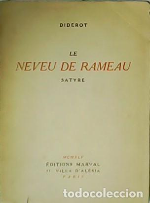 Libros: DIDEROT.- - Le Neveu de Rameau. Satyre. - Foto 1