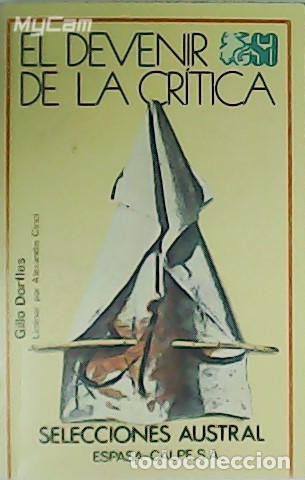 Libros: DORFLES, Gillo.- - El devenir de la cr&iacute;tica. - Foto 1