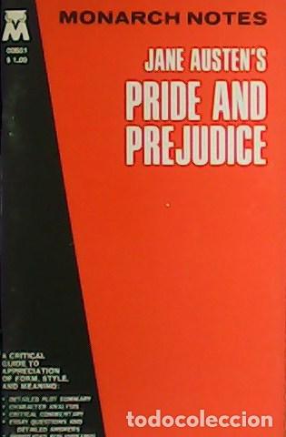 Libros: FITZPATRICK, William J.- - Monarch Notes Jane Austen&acute;s Pride and Prejudice. - Foto 1