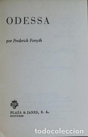 Libros: FORSYTH, Frederick.- - Odessa. - Foto 1