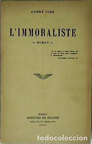 Libros: GIDE, Andr&eacute;.- - L&acute;Immoraliste. Roman. - Foto 1