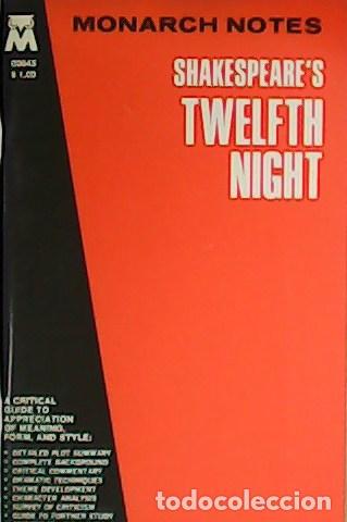 Libros: GILBERT, Sandra.- - Monarch Notes Shakespeare&acute;s Twelfth Night. - Foto 1