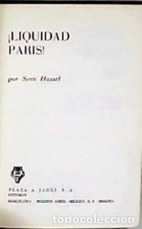Libros: HASSEL, Sven.- - &iexcl;Liquidad Par&iacute;s!. - Foto 1