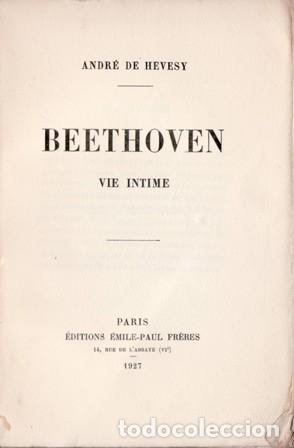 Libros: HEVESY, Andr&eacute; de.- - Beethoven: Vie intime. - Foto 1