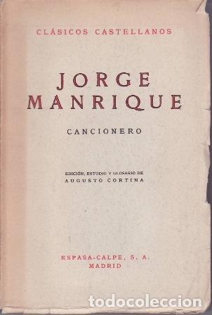 Libros: MANRIQUE, Jorge.- - Cancionero. - Foto 1