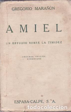 Libros: MARA&Ntilde;&Oacute;N, Gregorio.- - AMIEL. Un estudio sobre la timidez . - Foto 1