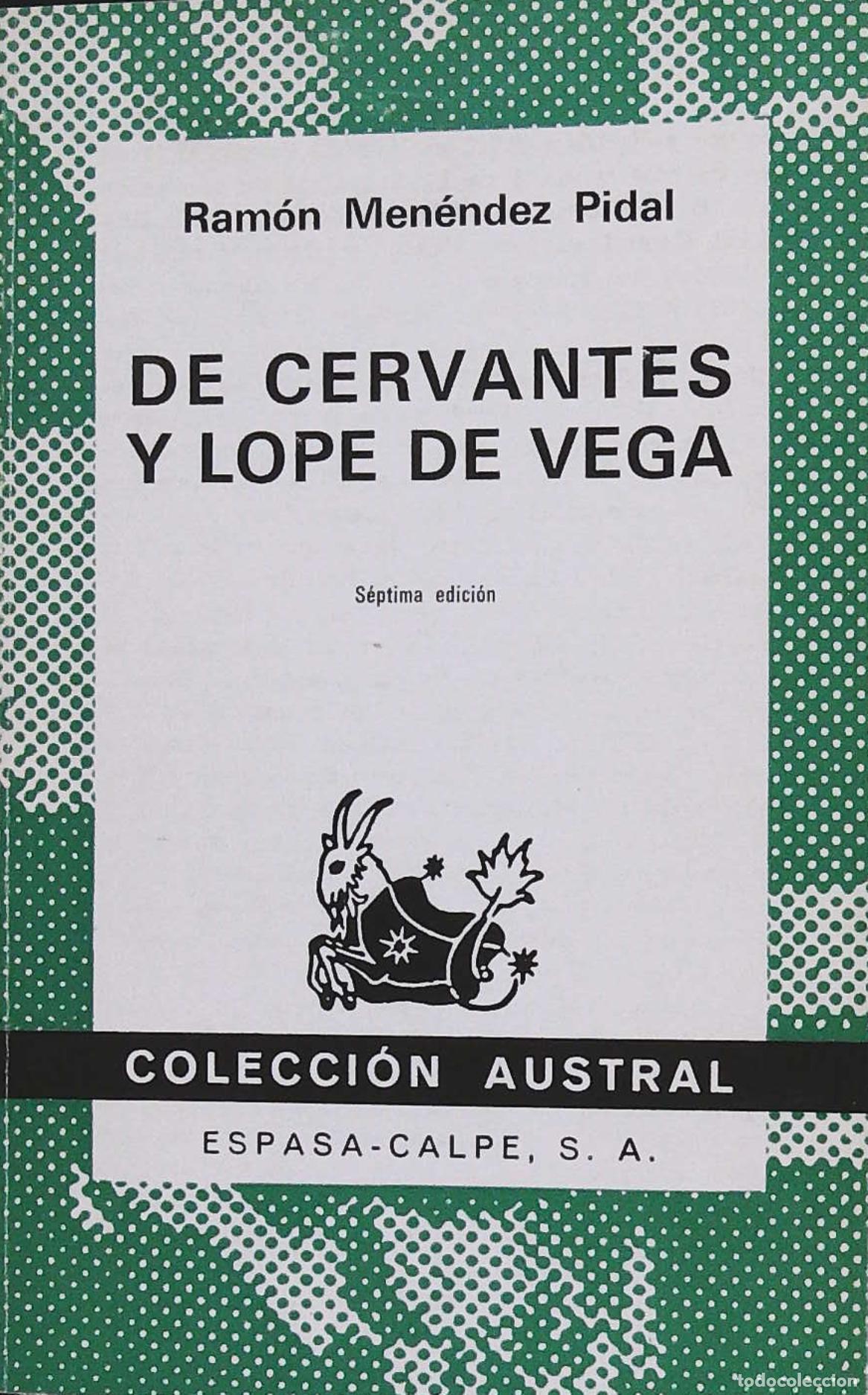 Libros: MEN&Eacute;NDEZ PIDAL, Ram&oacute;n.- - De Cervantes y Lope de Vega. - Foto 1