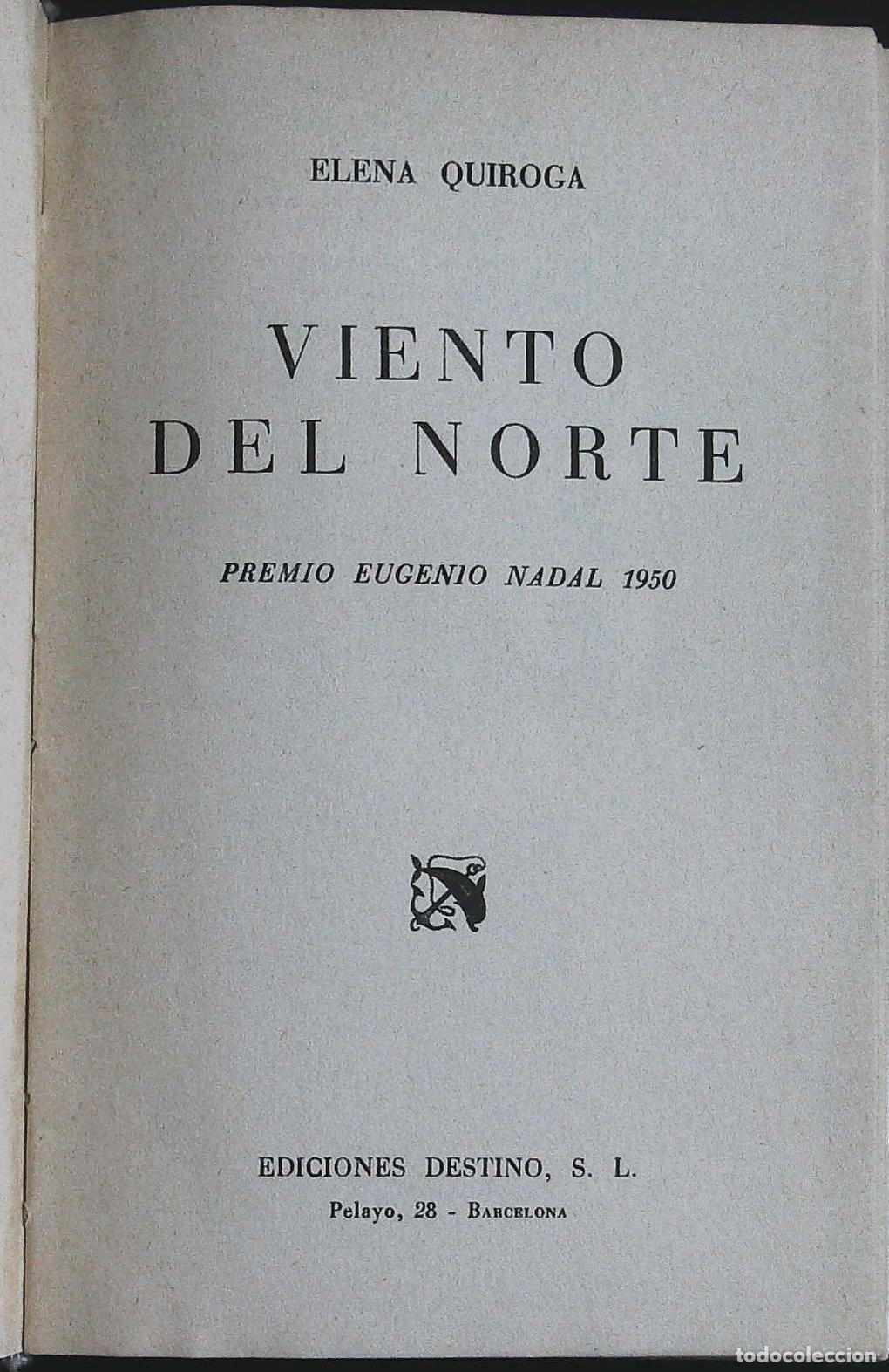 Libros: QUIROGA, Elena.- - Viento del Norte. - Foto 1