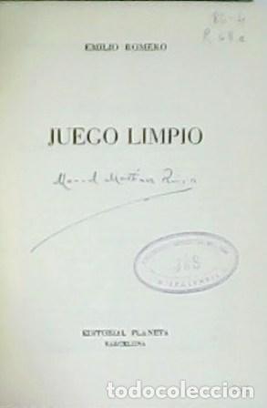 Libros: ROMERO, Emilio.- - Juego limpio. - Foto 1