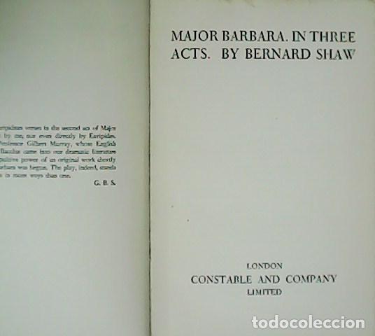 Libros: SHAW, Bernard.- - Major Barbara. In three acts. by Bernard Shaw. - Foto 1
