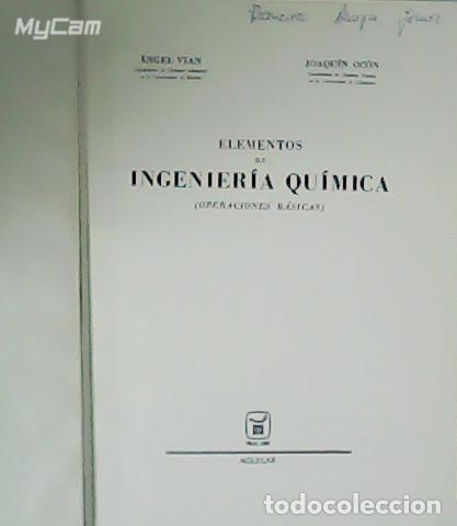 Libros: VIAN, &Aacute;ngel y Joaqu&iacute;n OC&Oacute;N.- - Elementos de Ingenier&iacute;a Qu&iacute;mica (operaciones b&aacute;sicas). - Foto 1