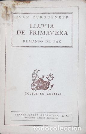 Libros: TURGUENEFF, Ivan.- - LLUVIA DE PRIMAVERA Y REMANSO DE PAZ. - Foto 1