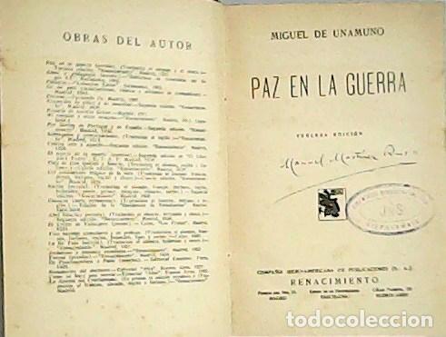 Libros: UNAMUNO, Miguel de.- - Paz en la guerra. - Foto 1