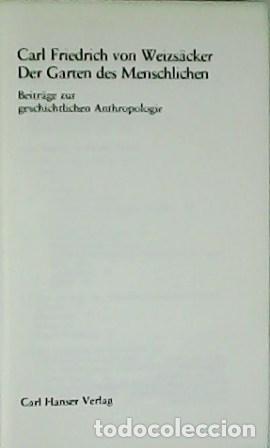 Libros: WEIZS&Auml;CKER, Carl Friedrich von.- - Der Garten des Menschlichen. - Foto 1