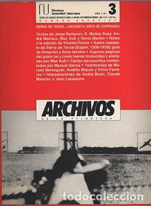 B&uuml;cher: VV. AA.- - Archivos de la filmoteca. Revista de Estudios hist&oacute;ricos sobre la imagen. Septiembre/ Nov