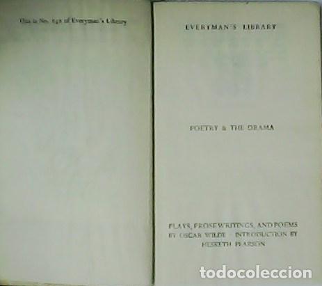 Libros: WILDE, Oscar.- - Plays, Prose Writings, and Poems. - Foto 1