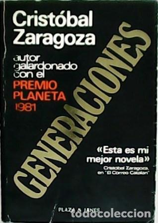Libros: ZARAGOZA, Crist&oacute;bal.- - Generaciones. Novela. - Foto 1