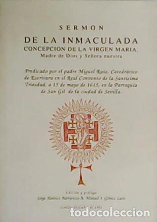 Libros: Serm&oacute;n de la Inmaculada Concepci&oacute;n de la Virgen Mar&iacute;a, Madre de Dios y Se&ntilde;ora nuestra. - Foto 1