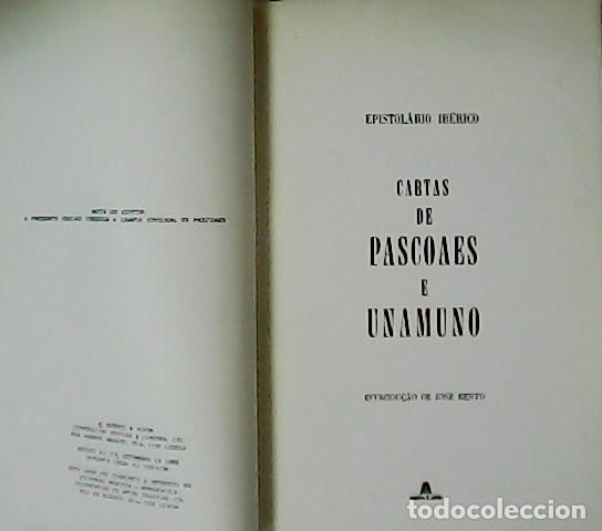 Libros: Cartas de Pascoaes e Unamuno. Introdu&ccedil;ao de Jos&eacute; bento. - Foto 1