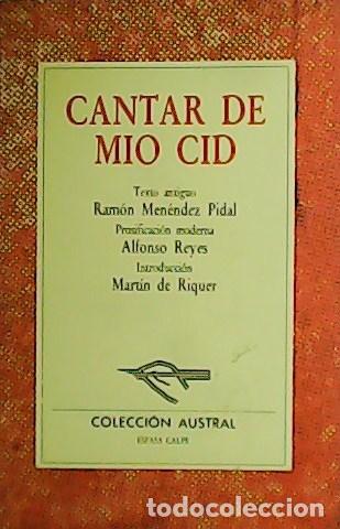 Libros: Cantar del M&iacute;o Cid. Texto antiguo de Ram&oacute;n Men&eacute;ndez Pidal. - Foto 1