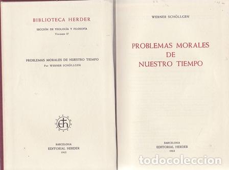 Libros: SCH&Ouml;LLGEN, Werner.- - Problemas morales de nuestro tiempo. - Foto 1
