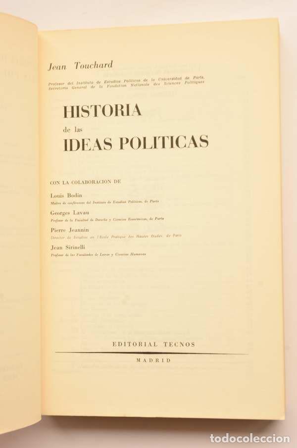 Libros: Historia de las ideas pol&iacute;ticas - TOUCHARD, Jean - Foto 2