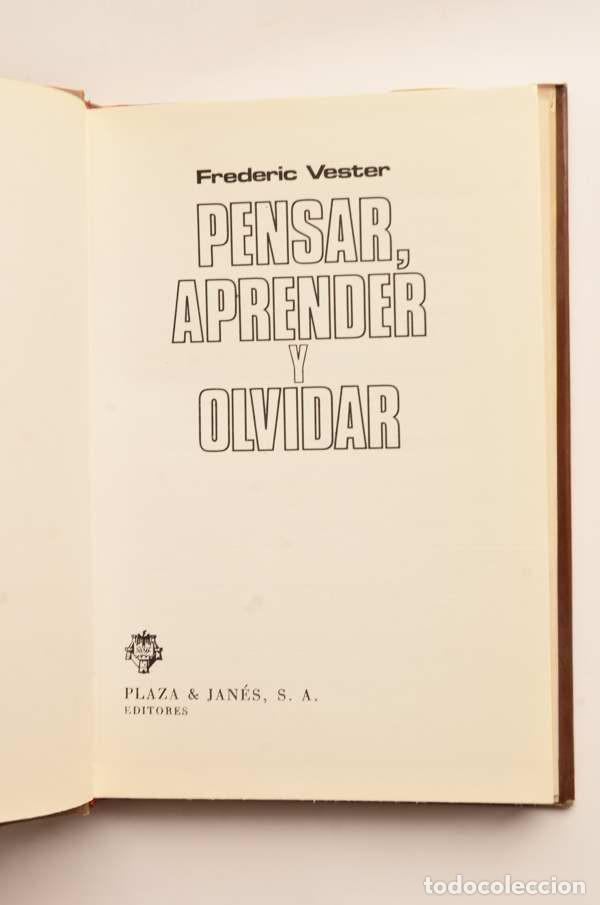 Libros: Pensar, aprender y olvidar - VESTER, Frederic - Foto 3