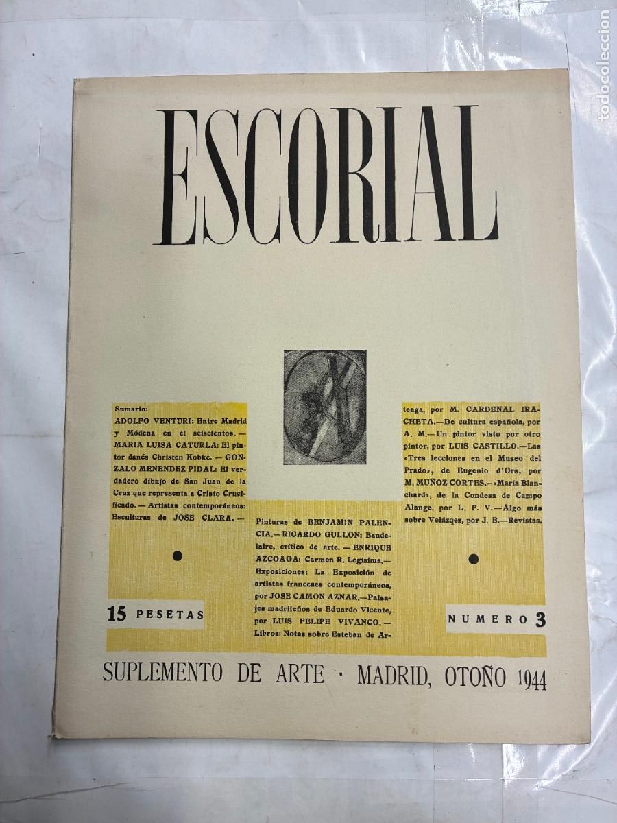 Libros: ESCORIAL. SUPLEMETO DE ARTE. N&ordm; 3 1944 - Foto 1