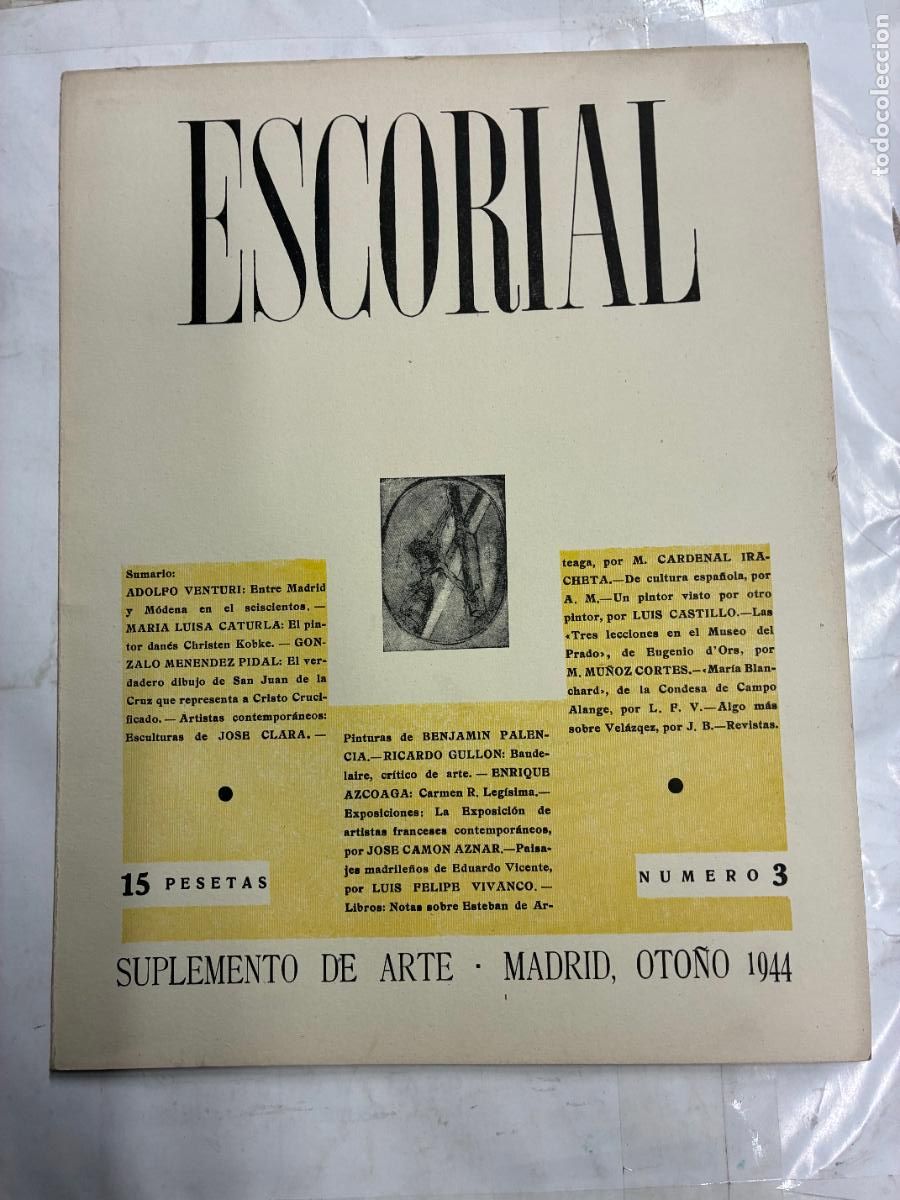 Libros: ESCORIAL. SUPLEMETO DE ARTE. N&ordm; 3 1944 - Foto 1